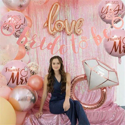 Bride To Be Rose Gold Banner Diamond Wedding Bridal Shower Hens Party Decoration - Aimall