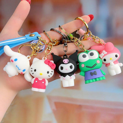 Cute Keychain Cartoon Animation Keyring Melody Kuromi Purin Pendant Accessories AU - Aimall