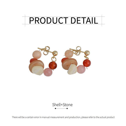 Vintage Coloured Natural Stone Beaded Earrings Boho Jewelry for Women Fashion