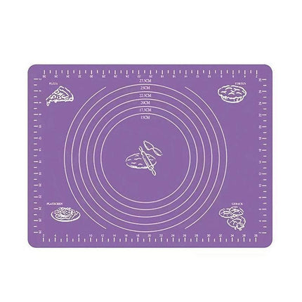Purple Reusable Non-Stick Silicone Rolling Dough Mat Cake Pastry Baking Fondant Sheet - Aimall