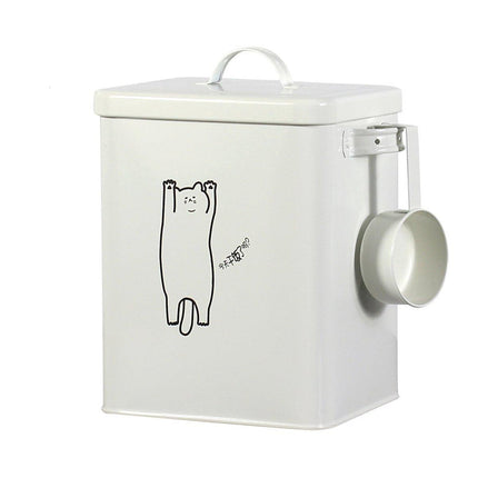 Food Storage Bucket Sealed Moisture Proof Container for Cat Dog Snacks Tin Box