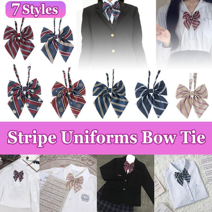 For Women School Uniform Checkered Lovely Sailor Style JK Japanese Collar BowTie - Aimall