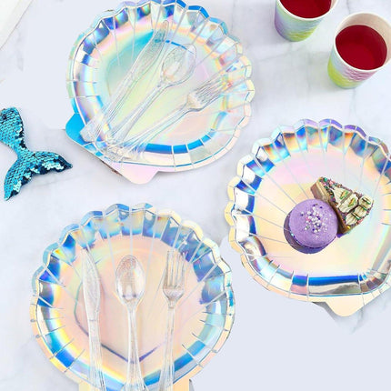 100pcs High Appearance Paper Plates Shell Cake Fast Food Party Disposable Plates
