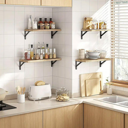 4pcs Solid Wall Shelf for Living Room Bedroom Entrance Storage Floating Shelves