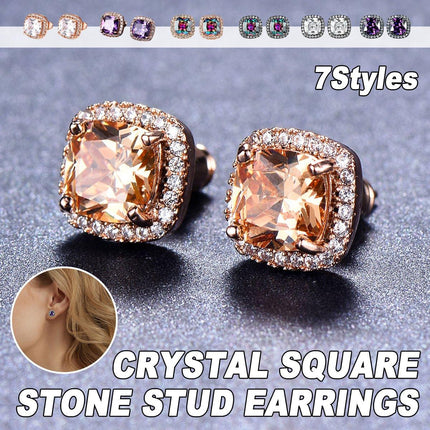 Fashion Earring Buckle Zirconia Stud Earrings Women Elegant Jewelry Accessories