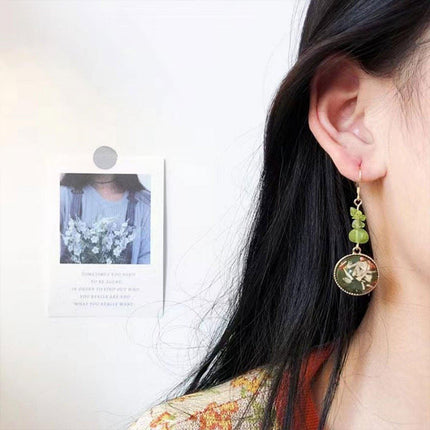Natural Stone Earrings for Women Simple Vintage Dangle Drop Fashion Jewellery