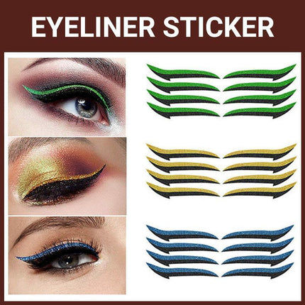 Reusable Eyeliner Stickers Makeup Eye shadow Glitter Eye Cosmetic Eyeliners - Aimall