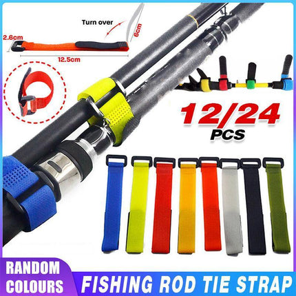 Fishing Rod Tie Strap Tackle Wrap Band Pole Holder Fastener Fish Accessory - Aimall