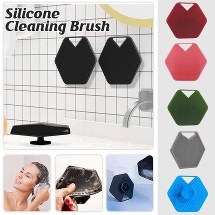 Silicone Bath Brush Soft Bristle Body Scrubber Facial Cleaning Massage Tool