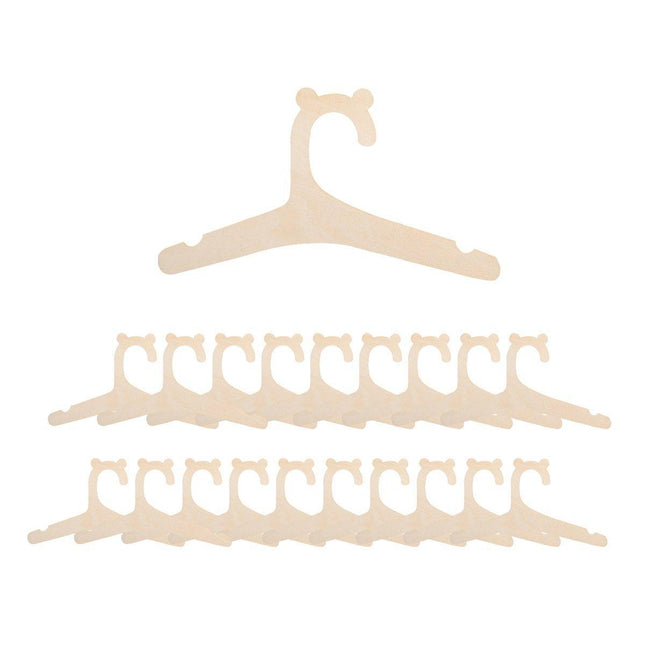 20PCS Small Wooden Clothes Hangers Mini Size Coat Hanger Set for Wardrobe Storage