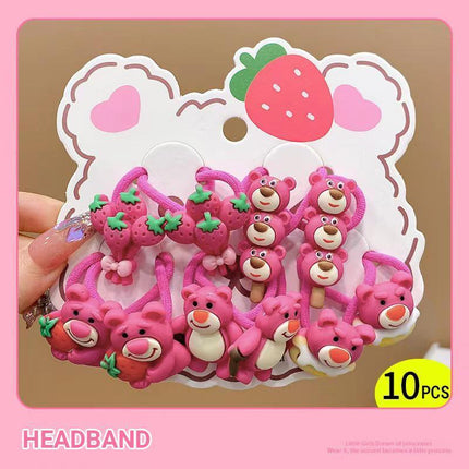 Cute hair bands with cartoon bear and strawberries design