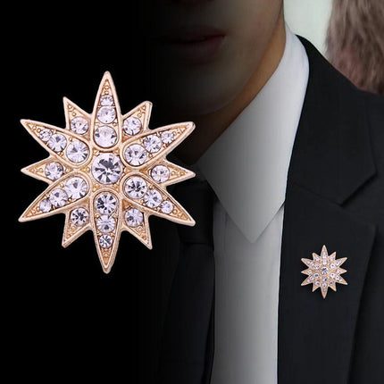 Brooch Six Pointed Star Collar Button Badge Fashion Corsage Pin Accessories