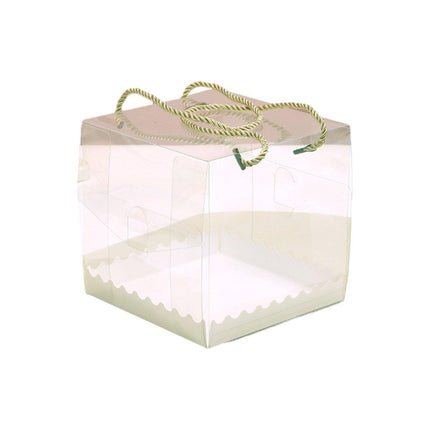 25pcs Rectangular Transparent Cake Roll Packing Box Portable Swiss Pastry Box