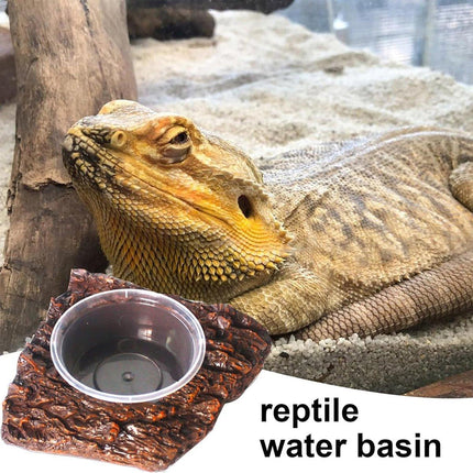 Resin Landscaping Reptiles Bowl Feeder Feeding Water Terrarium Bowls Geckos Dish