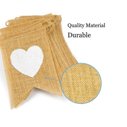 Engaged Hessian Banner Rustic Engagement Party Decorations Hearts Burlap Bunting - Aimall