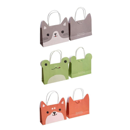 20PCS Cute Animal Shaped Gift Bags Kraft Paper Candy Bags Party Favour Tote Bags