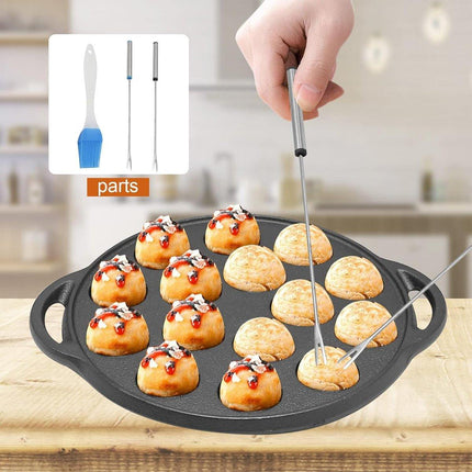 Octopus Croquette Pan 15 Holes Non-Coated Non-Stick Takoyaki Grill Cooking Plate