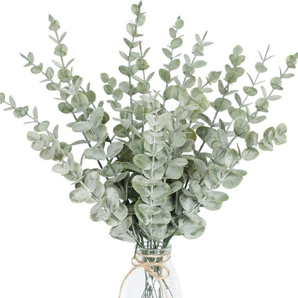 20PCS Eucalyptus Plastic Leaves Holiday Christmas Decor Wedding Home Flowers