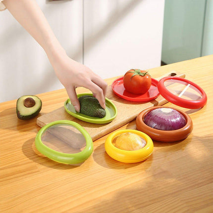 4PCS Vegetable Fruit Shaped Storage Saver Food Containers for Fridge Kitchen