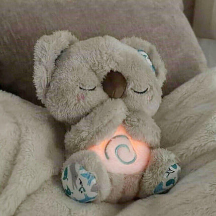 Luminous Sleeping Koala Plush Toy with Music for Early Learning and Soothing