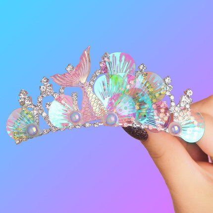 Mermaid Plug Comb Headband Princess Crown Hair Accessories for Girls and Women