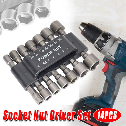 14PCS Hexagonal Handle Electric Screwdriver Set with Bits Drill Power Tool Kit