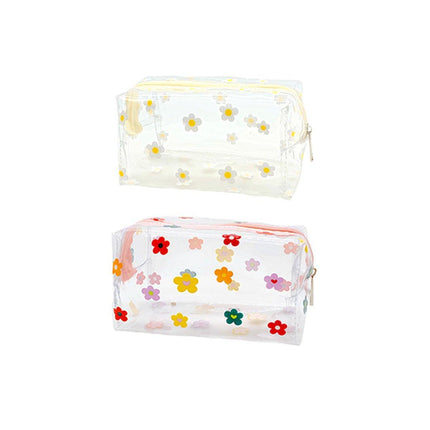 2PCS Large Capacity Transparent PVC Travel Bag Women Portable Wash Storage Bag