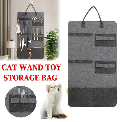 Large Capacity Cat Stick Cat Toy Storage Bag Hanging Felt Pet Supplies Organizer