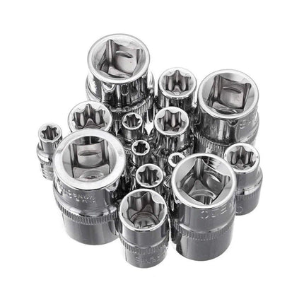 14x E Torx Socket Set Female Start Bit External Hex Torque E4-E24