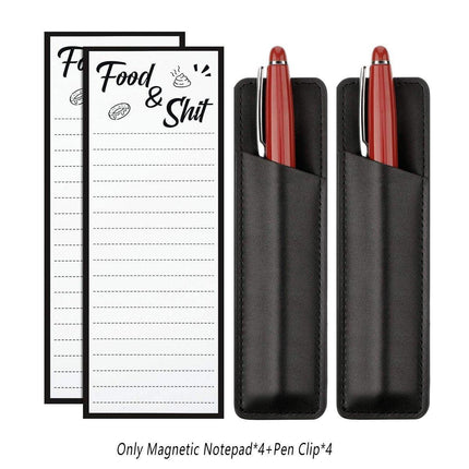 4 Pack Fridge Memo Pads with Pen Clips and Sticky Notepad Sheets 50 Pages