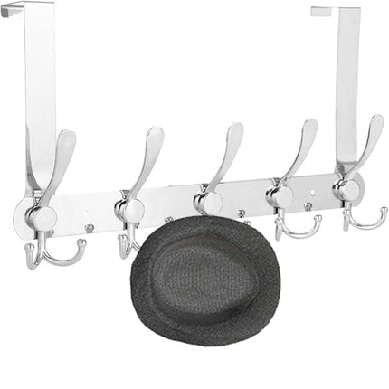5 Hooks Behind Door Silver Door Hook Coat Hook Clothes Hook Storage Organizer