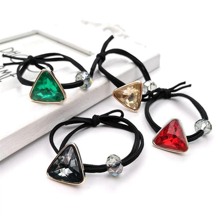 Women Headband Ponytail TriangleDiamond Stretch Hair Rope Multi Colours Concise - Aimall
