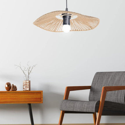 Woven Paper Rope Lamp Shade Rustic Ceiling Light Shade for Living Room Decor