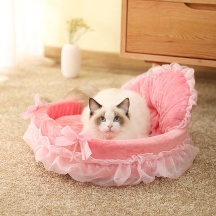 Princess Pet Kennel Soft Comfortable Cat and Dog Bed House for Small Pets