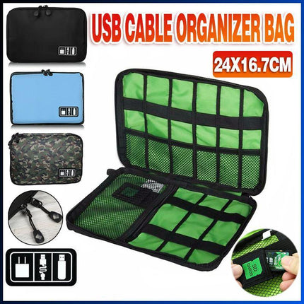 Electronic Accessories Storage USB Cable Organizer Bag Case Drive Travel Insert - Aimall