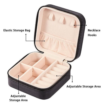 Travel Jewelry Organizer Box Portable Leather Storage Ornaments Ring Earrings