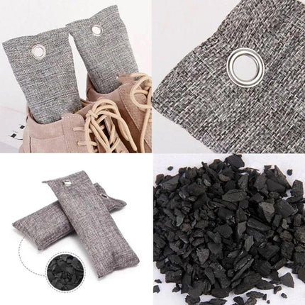 4pcs Bamboo Charcoal Deodorant Bags Activated Carbon Odor Absorber Linen Bags
