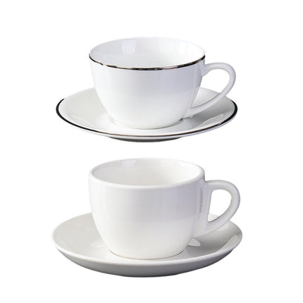 6PCS Ceramic Coffee Cup and Saucer Set Apricot Tea Cup with Ear Hotel Coffee Cup