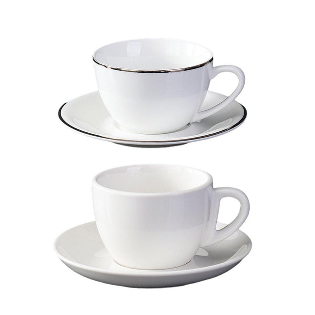 6PCS Ceramic Coffee Cup and Saucer Set Apricot Tea Cup with Ear Hotel Coffee Cup