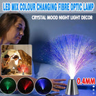 LED Mix Colour Changing Fibre Optic Lamp Crystal Mood Night Light Decor - Aimall