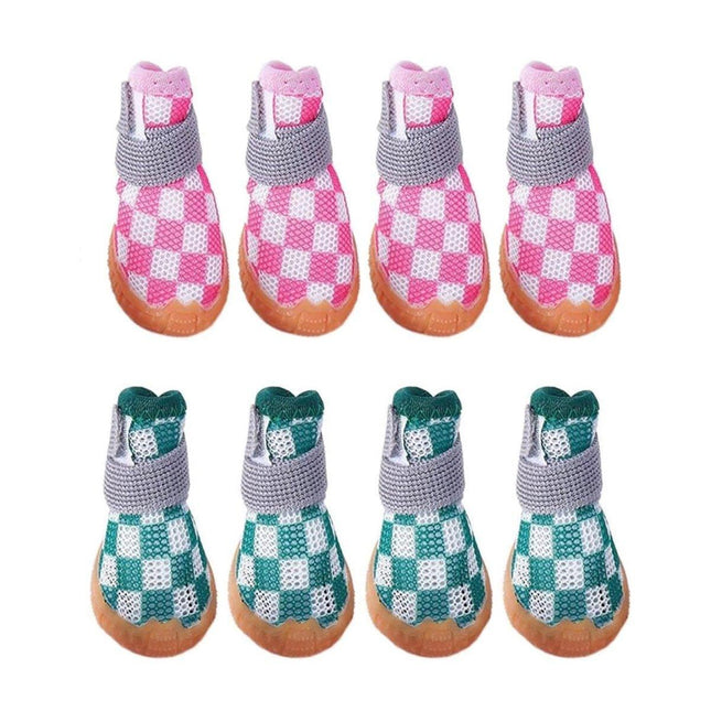 4pcs Breathable Mesh Dog Shoes Small Pets Puppy Paw Protection Summer Boots