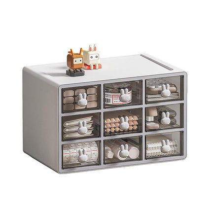 Transparent Rabbit Organizer Multi Compartment Desktop Storage Box Drawer Holder