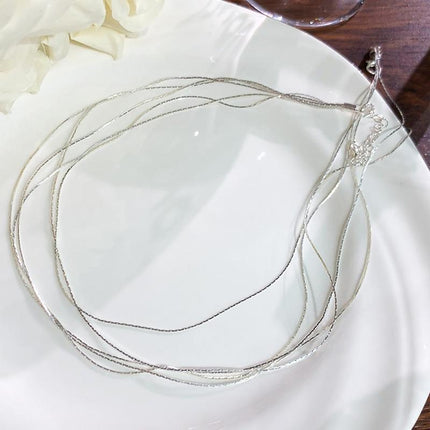 Versatile 5 Layered Chain Necklace Stylish Jewelry Accessory Collarbone Choker - Aimall
