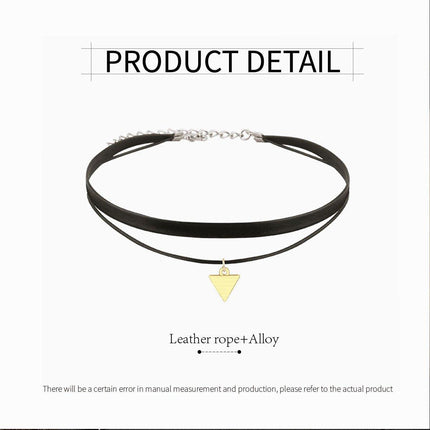 Trendy Double Triangle Pendant Necklace Fashion Jewelry Gift for Women and Men