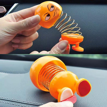 Emoji Car Expression Decoration Shaking Head Auto Cartoon Ornament Spring Swing - Aimall