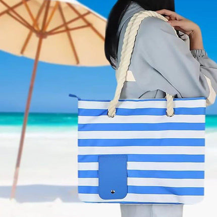 Wine Bag Picnic Tote Striped Outdoor Beach Camping Storage Bag Portable Travel
