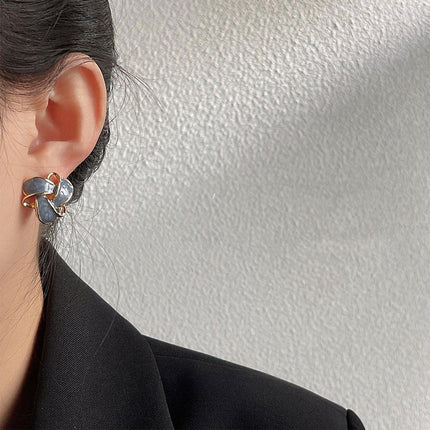 Retro Geometric Blue Drip Dangle Earrings Women Girls Vintage Boho Fashion