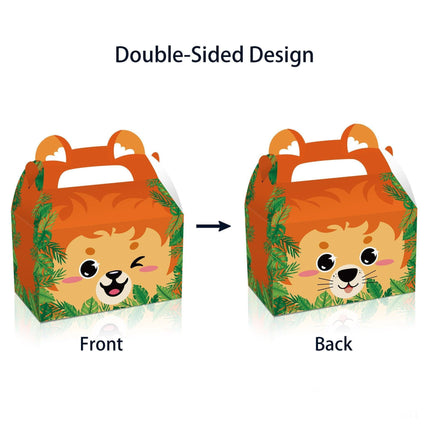 24X Jungle Safari Animal Gift Boxes Bag Favour Present Wrapping Candy Cookie Box