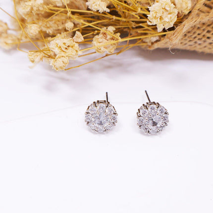 Spin Snowflake Stud Earrings for Women Winter Fashion Jewelry Festive Gift