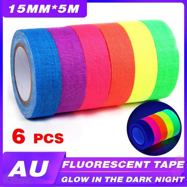 6X Luminous Fluorescent Tape Glow In The Dark Night Self-adhesive Safety Sticker - Aimall